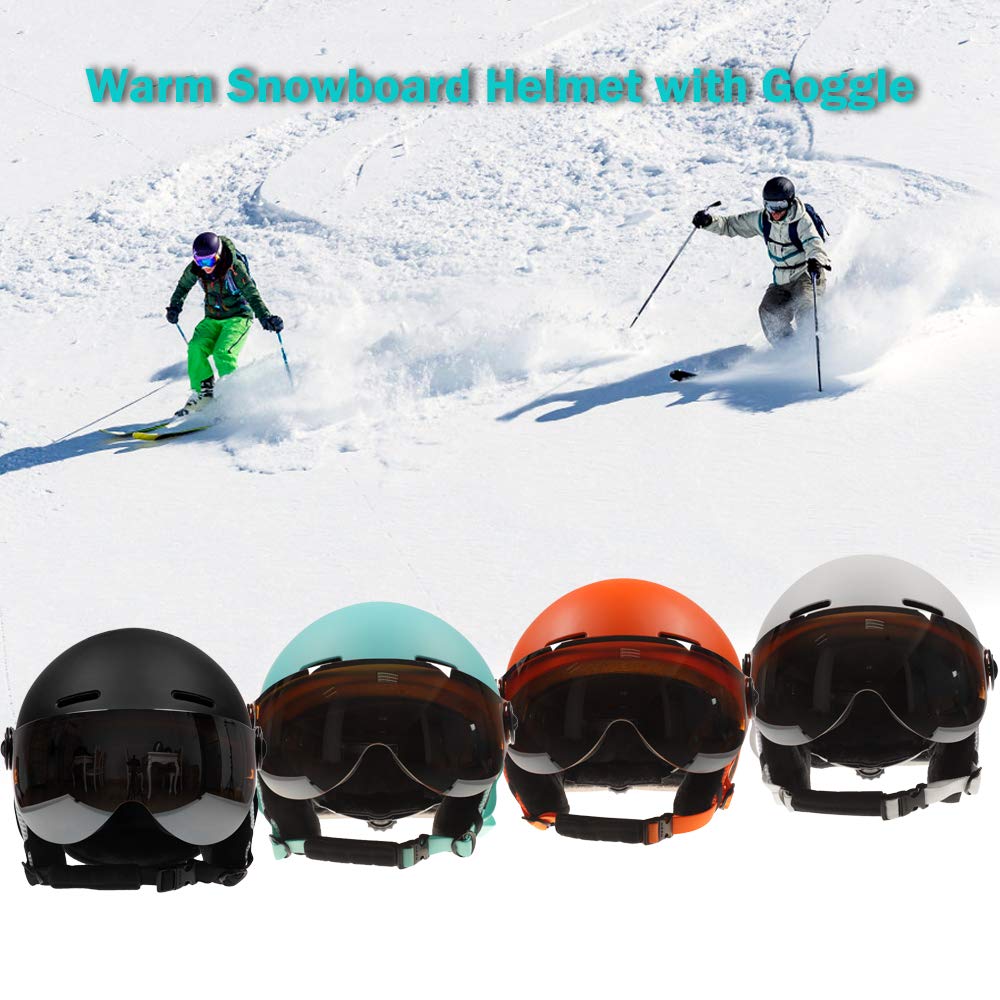 Lixada Casco de Esquí con Orejeras y Gafas Casco de Esquí de Seguridad Casco de Esquí Profesional Hombres y Mujeres