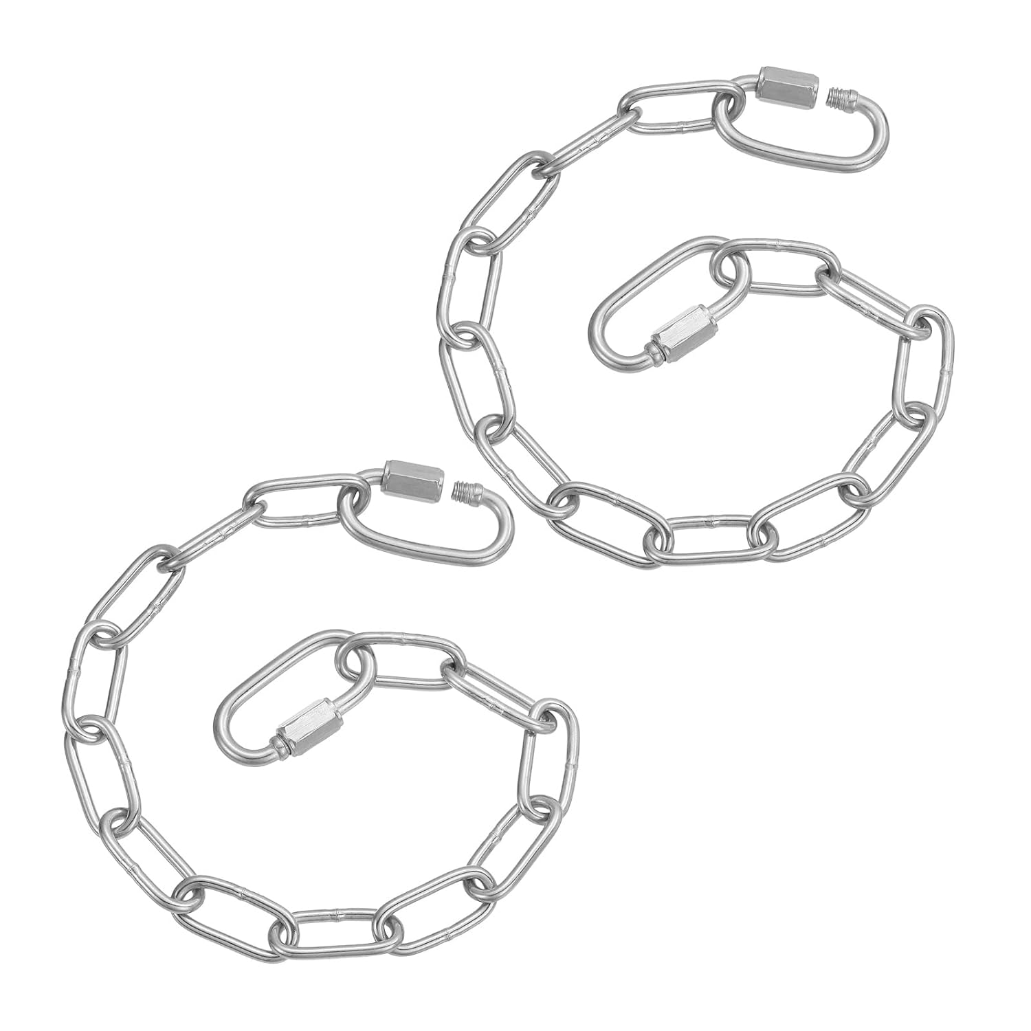 PATIKIL Gate Chain Lock, (11.9Inch, Silver) (2 Pcs)304 Stainless Steel Hanging Chain Lock for Stall Barn/Cabinet/Fence/Hammock/Pet Cages