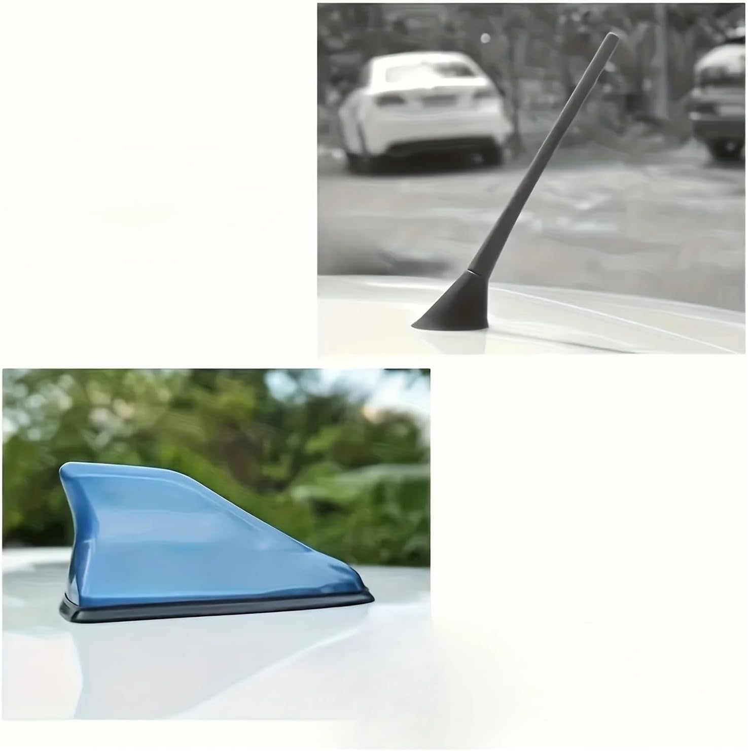 1 Car Shark Fin Antenna Accessory, Car Roof Decoration, car Parts, No Drilling Required, Easy Installation, Non-Electrica(Carbon Fiber)