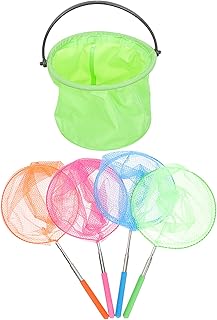 Yardwe 1 Set Telescopic Fishnet Bucket Kidcraft Playset Butterfly Net for Kids Ladybug Toy Catching Tools Mesh Fish Net Kids Fishing Net Telescopic Butterflies Net Children Toy Handle