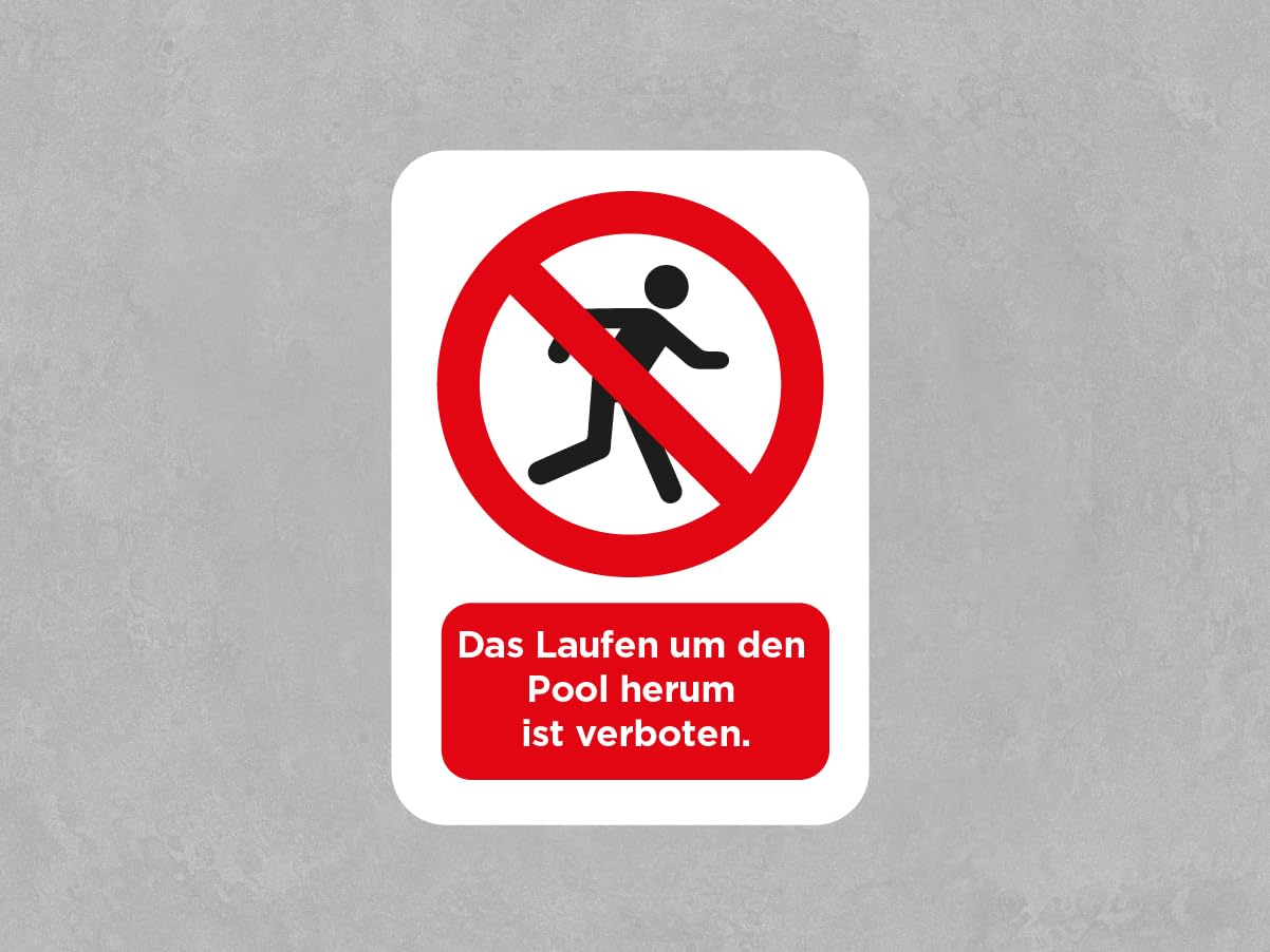 Oedim Pack 5 Señales de Prohibido Tirarse a la Piscina | Medida 14,85x21cm | Señaletica en Material Aluminio Blanco Resistente de 3mm | Duradera y Económica