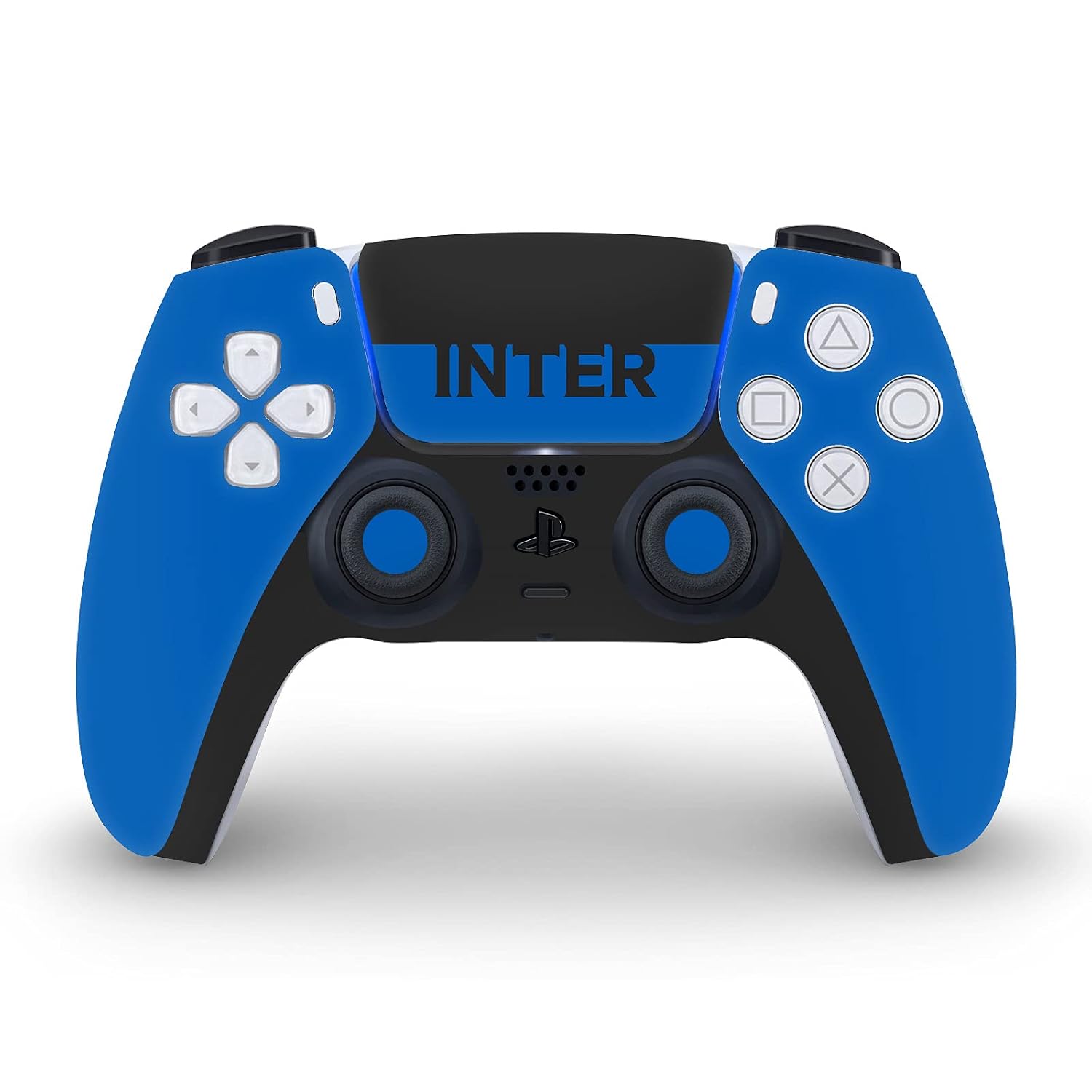Head Case Designs Officially Licensed Inter Milan Blue and Black Full Logo Vinyl Faceplate Sticker Gaming Skin Decal Compatible With Sony PlayStation 5 PS5 Disc Edition Console & DualSense Controller