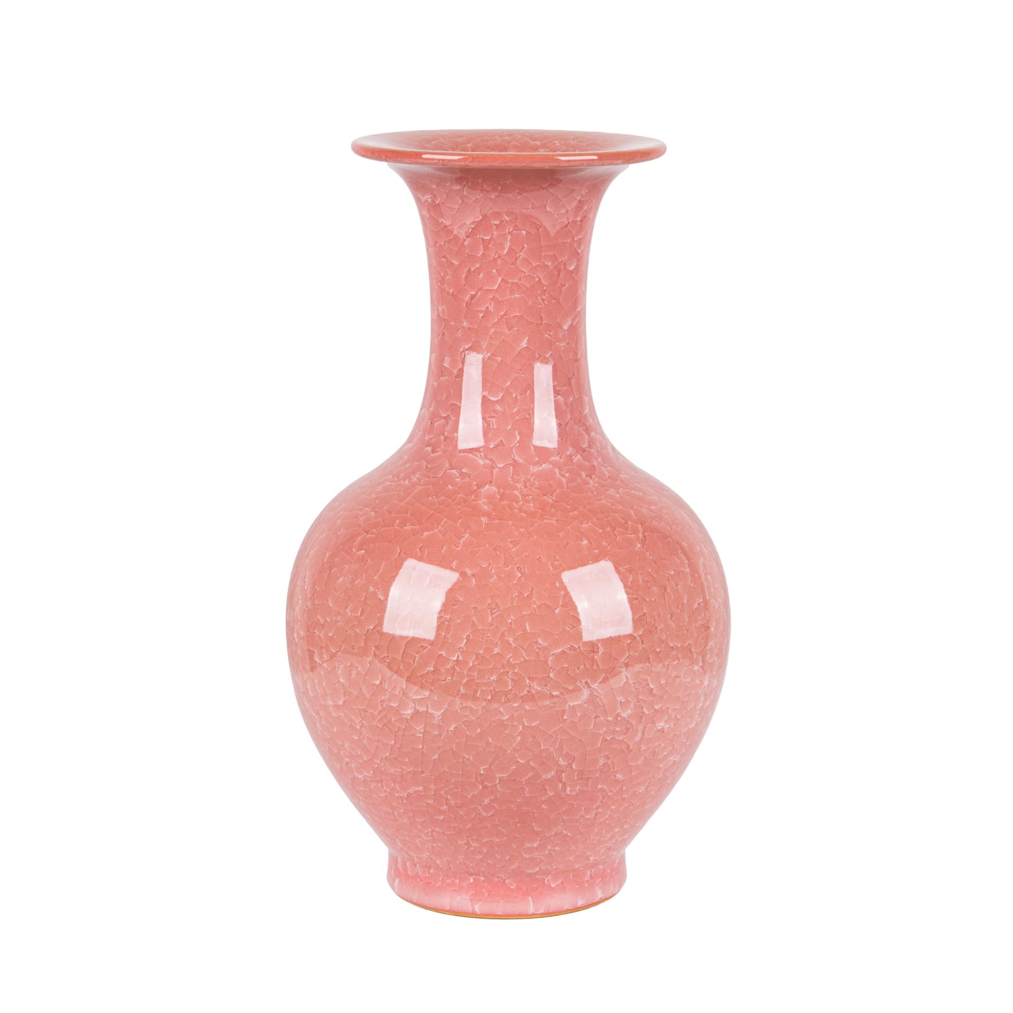Vase en céramique rose Jingdezhen 32,5 cm grand vase décoratif porcelaine Chine