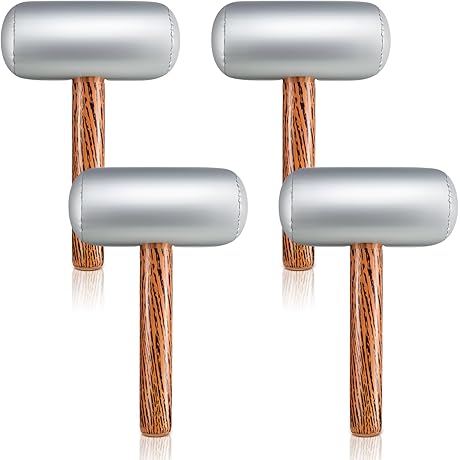 [2-Pack] Deekin Toy Sledge Hammer- Inflatable Blow up Gavel for Halloween Props,...