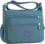 WITERY Sac à main en nylon pour femmes - Sac à bandoulière à fermeture éclair étanche