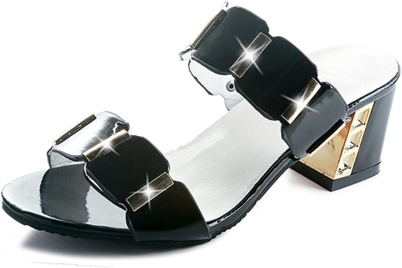 ZWENDEZWENDE Women sandals Sandals mid heel open toe sandals women Round head slippers Heels Pumps Lady sandalias mujer (Size : 39)