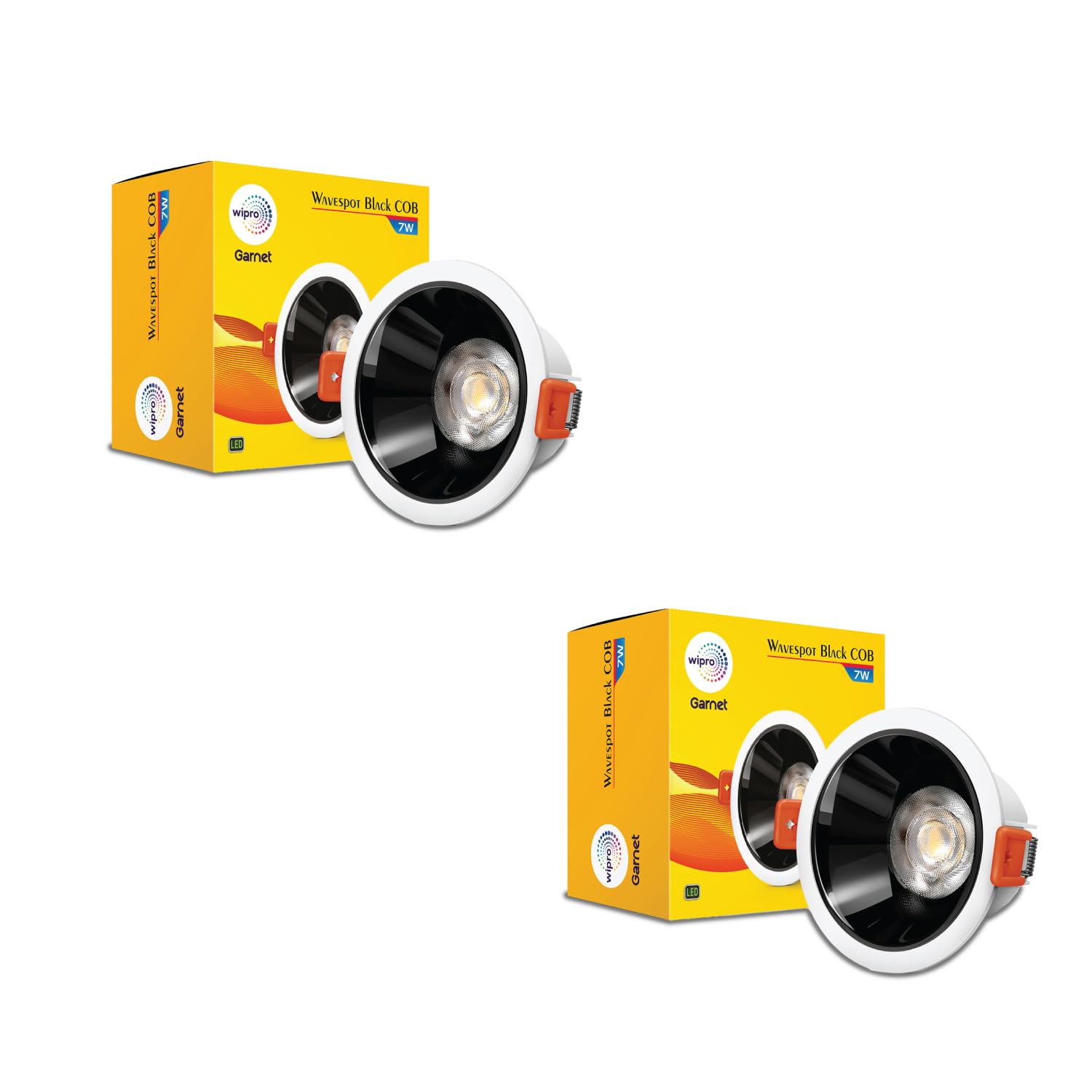 wipro Garnet 7 Watt Wave Spot Black COB | Warm White (2700K) | High Voltage (440V) & Surge Protection (4 KV) | Sharp Beam Angle with Reflector for Home, Office and Store Cabinet Display | Pack of 2-image-39