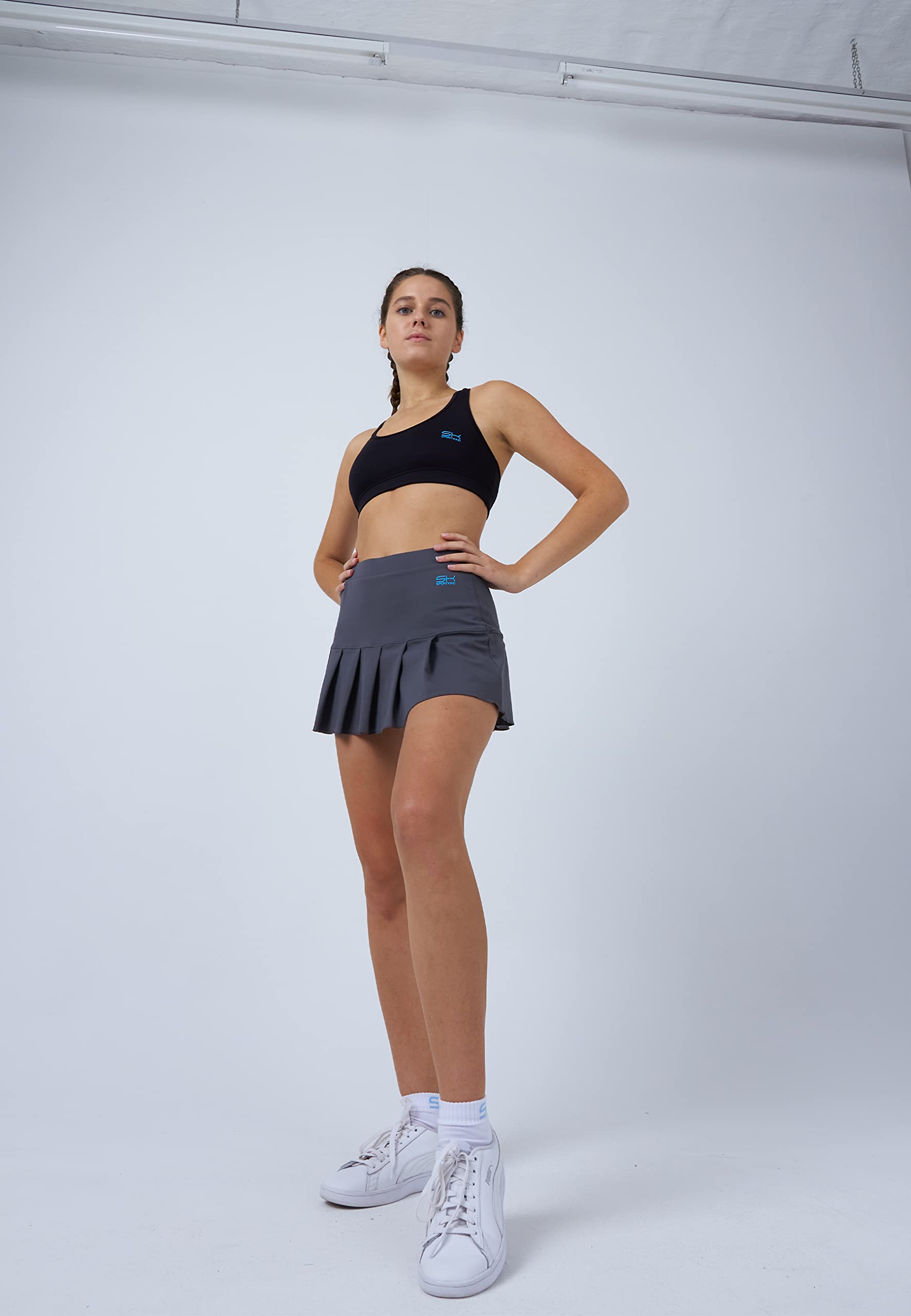 Sportkind Mädchen & Damen Tennis, Hockey, Golf Faltenrock mit Innenhose, atmungsaktiver Skort, UV-Schutz