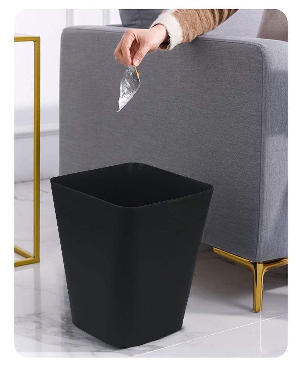 Feiupe 1.6 Gallon Small Trash Can Bathroom Wastebasket Garbage Can for Kitchen Office Bathroom,Pack of 2(1.6 Gallon(2 Pack), Black): Industrial & Scientific