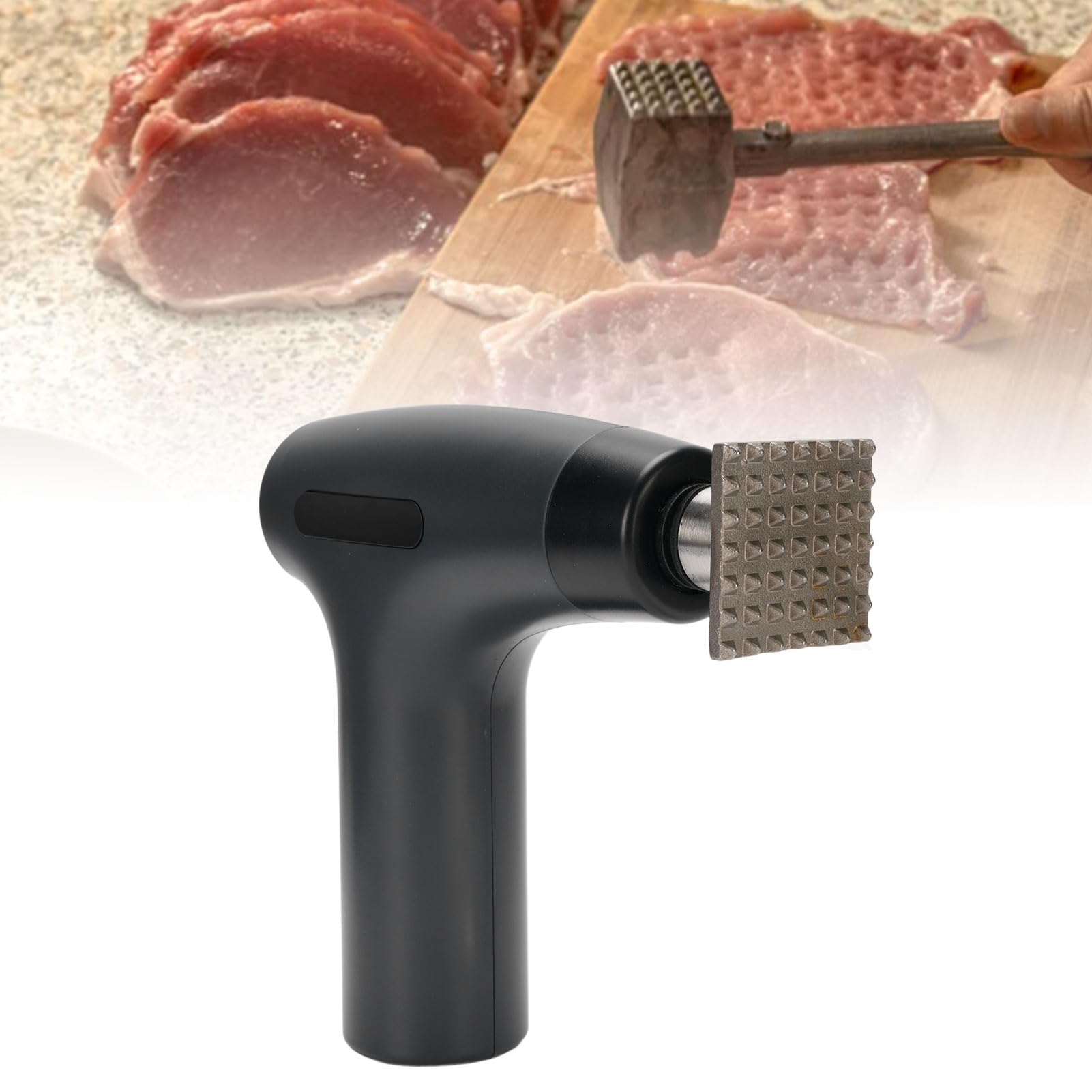 Aramox Elektrischer Fleischklopfer, Kabelloser Fleischklopfer aus Edelstahl 304, Abnehmbarer, Leiser, Wiederaufladbarer 1200 MAh 30 W für Steaks, Schweinekoteletts in der Heimküche