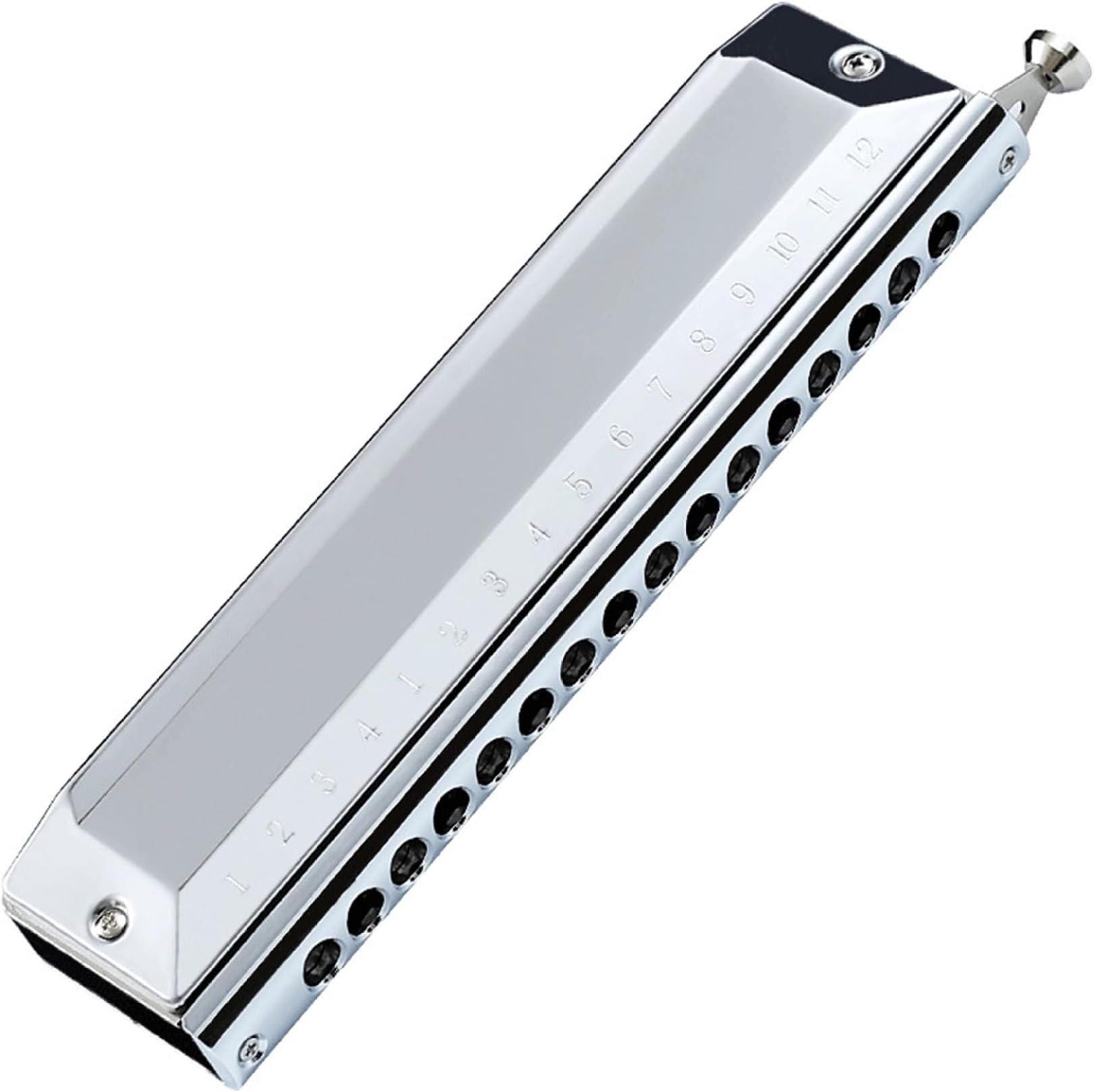 Chromatic Harmonica, Chromatic Harmonica, 16 Holes 64 Tones Harmonicas, 7.7x1.8x1.2" Portable Mouth Organ Harmonicas with Storage Box for Adults Kids Beginners for Daily Use