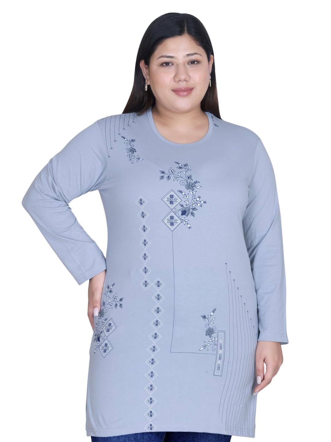 cupid Women Cotton Round Neck Full Sleeves T-Shirt, Night, Sleep, Daily Use Gym n Lounge Wear Long Tops with Pocket for Ladies-picture-6