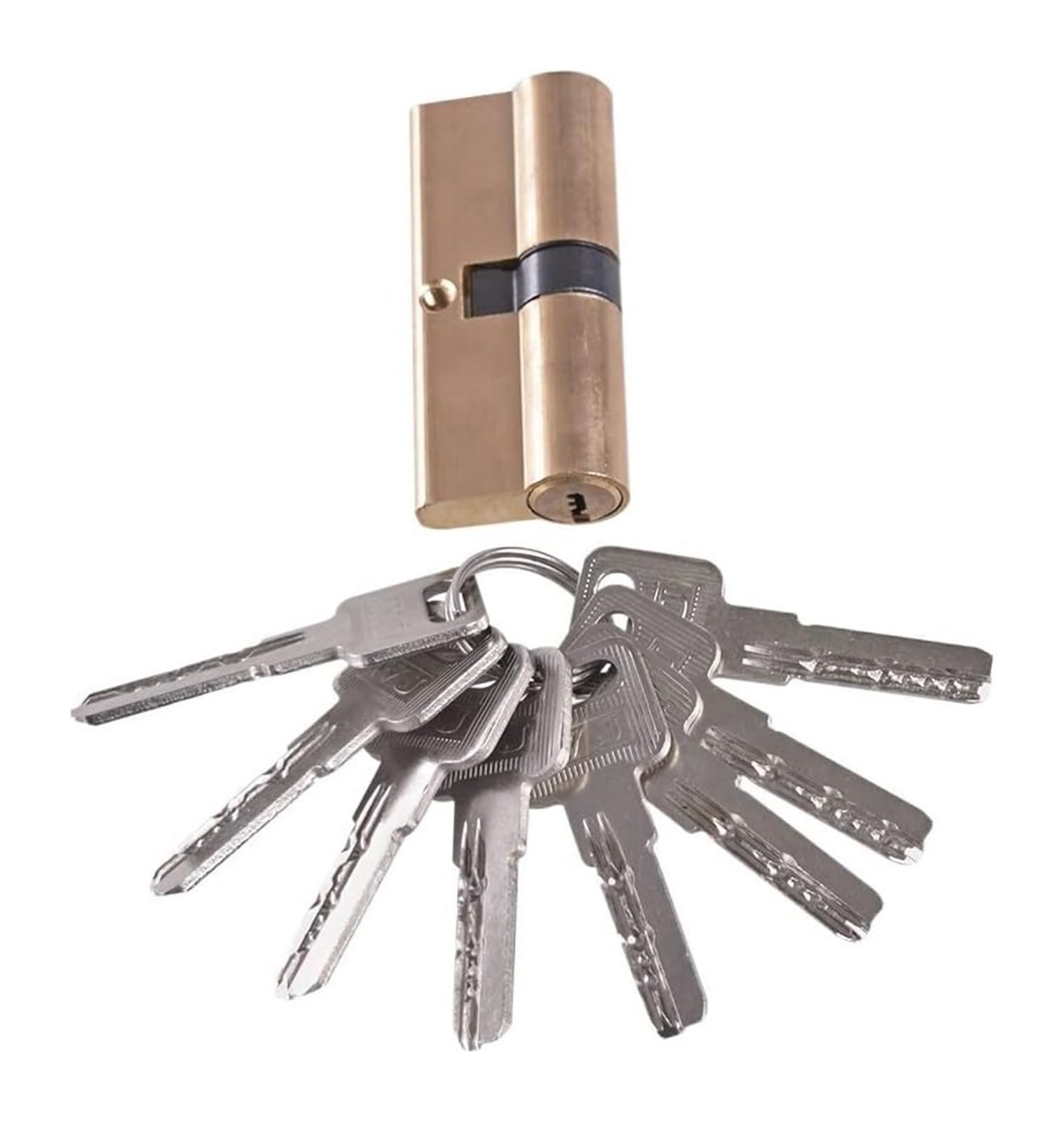 CYJAZNHH Door Lock Cylinder Thumb Turn Profile Barrel Brass Gold 75mm