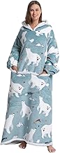Oversized Blanket Hoodie, Blanket Hoodie,Wearable Plush Soft Warm Sherpa Fleece Hoodie Blanket, Comfy Sweatshirt with Big Pocket for Women & Men Adults