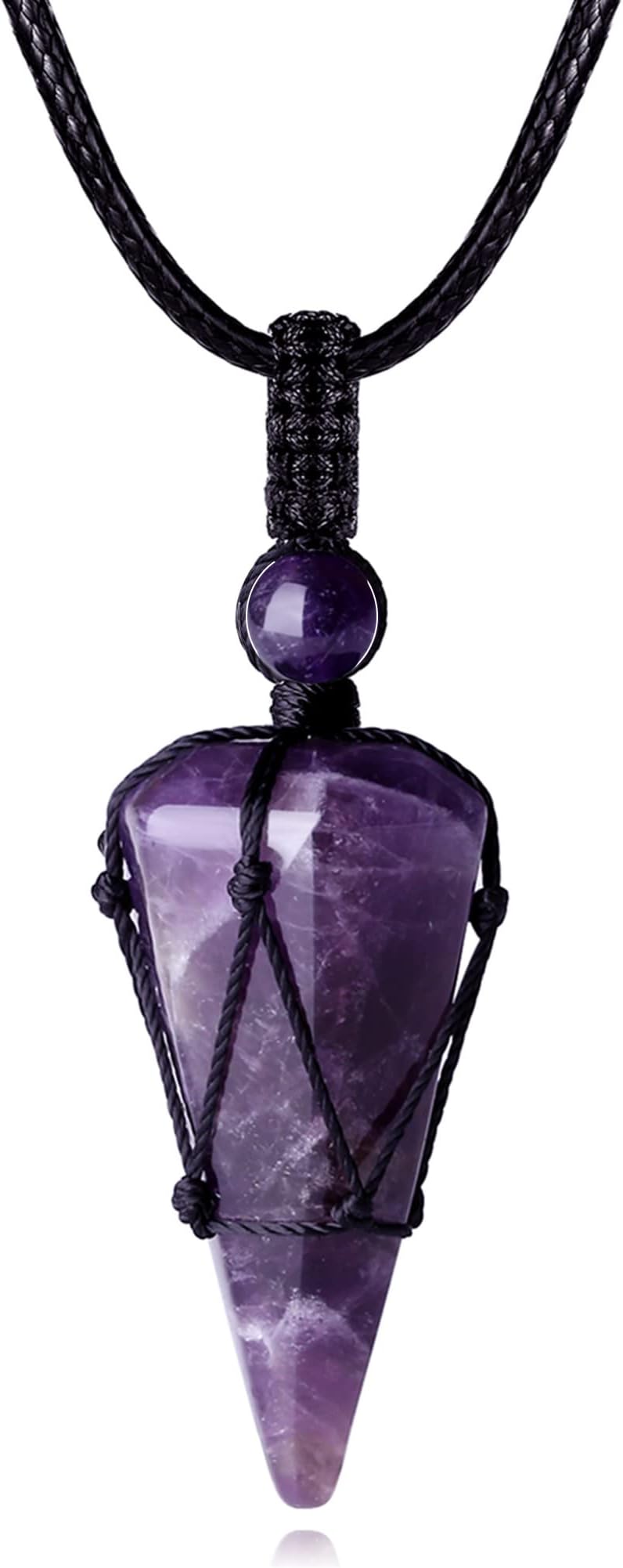 Crystal Necklace for Men Women Healing Crystal Stone Bar Pendant Necklace Adjustable Rope Necklace Natural Gemstone Necklace Jewelry