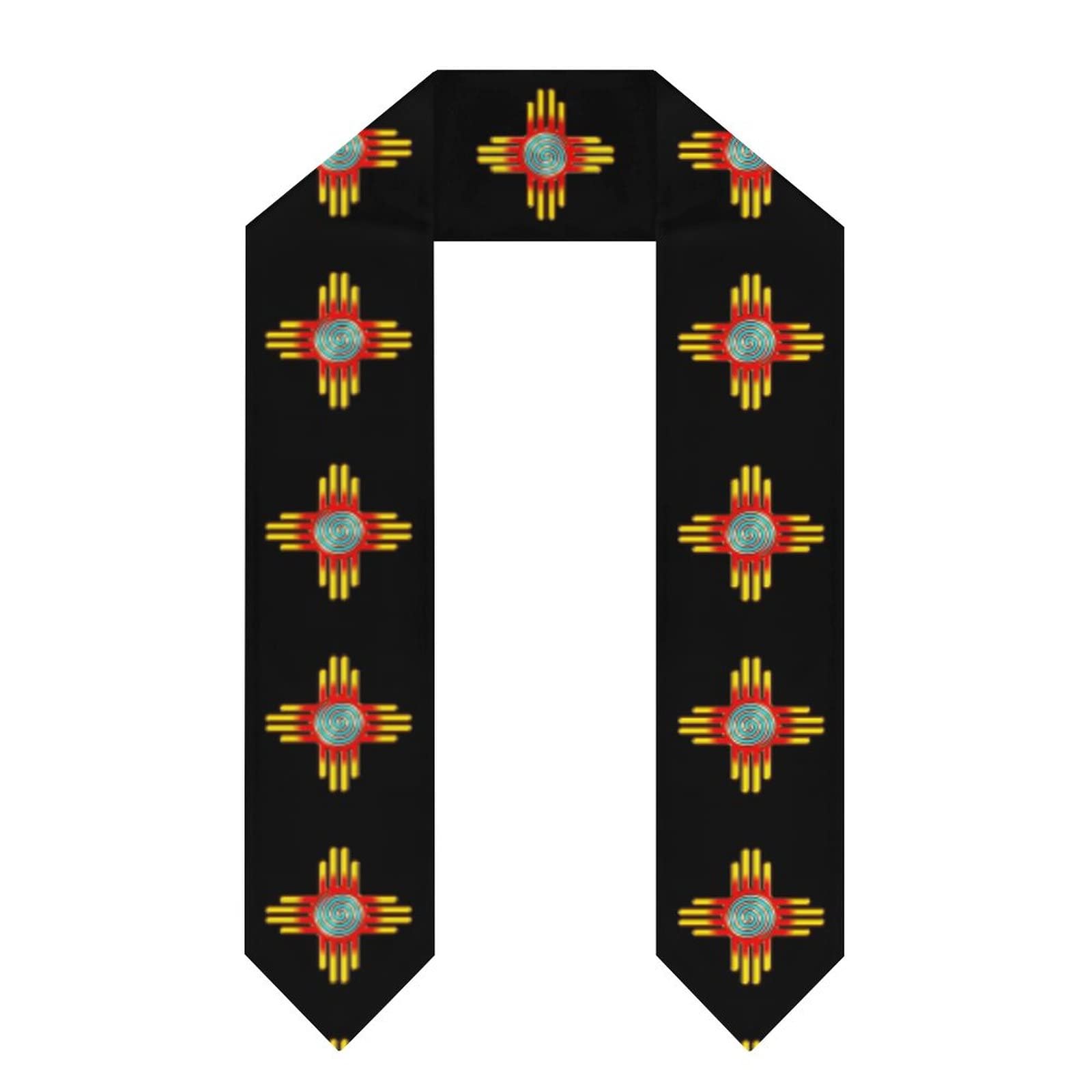 Zia Sun - Zia Pueblo - New Mexico Unisex Graduation Stole Soft Cloth Cute Print Scarf Stole Sash for Wedding Festival Party