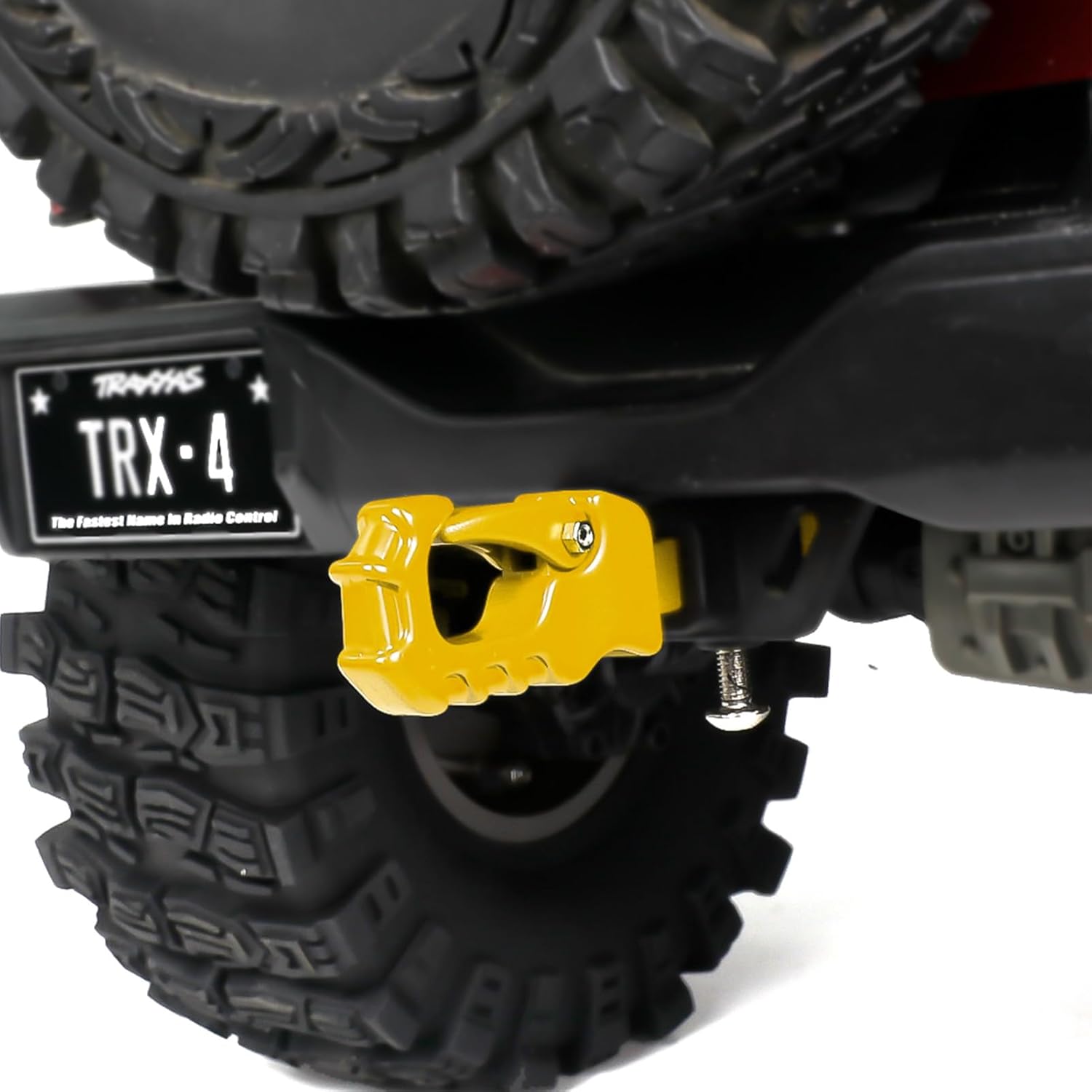 Metal RC Crawler Trailer Hook Tow Hitch for 1/10 RC Crawler Traxxas TRX4 Axial SCX10 Rear Bumper Parts (Yellow)