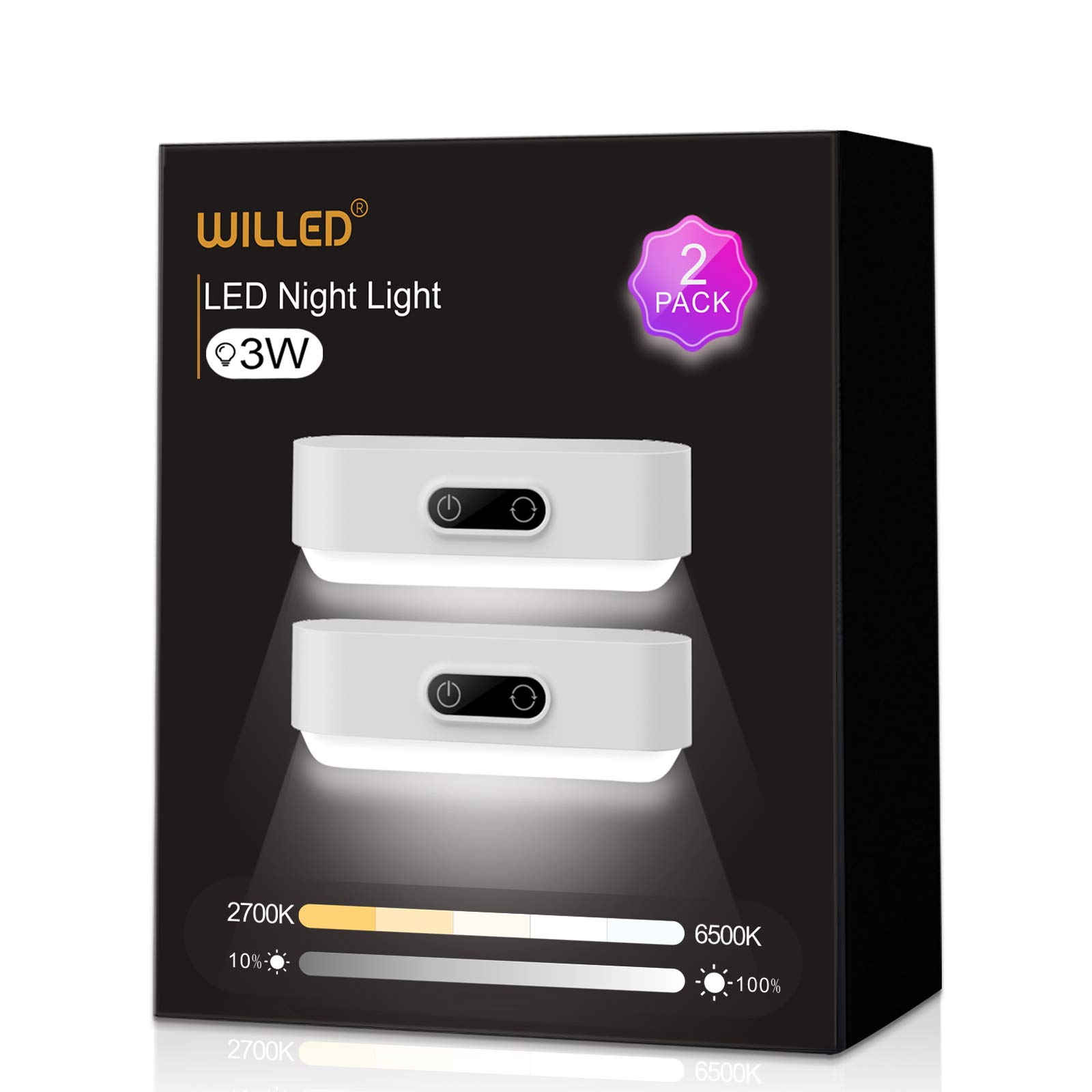 WILLEDRechargeable Puck Lights with Remote, White Temperatures, Timing Function, LED USB Under Cabinet Kitchen Lights, Dimmable Under Cupboard Kitchen Lighting