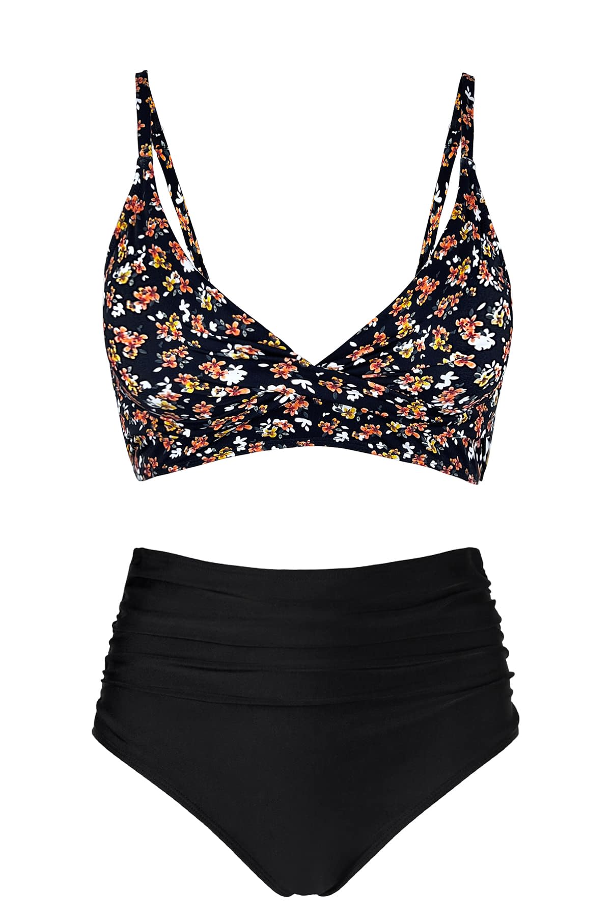 Amy Babe Women's High Waisted Bikini Sets Tummy Control Two Piece Swimsuit