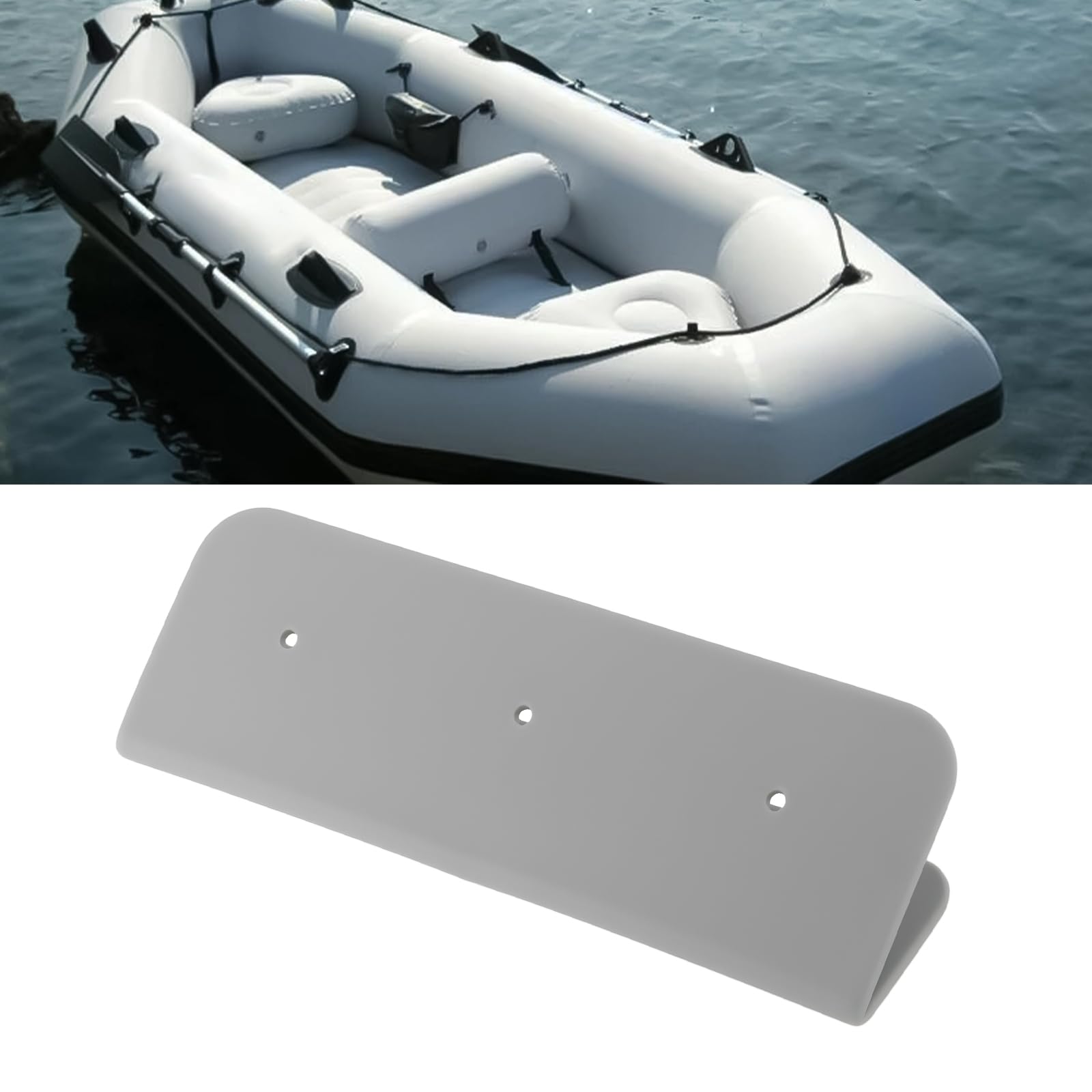 4 Soportes para Asientos de Botes Inflables Rib de 17,4 X 6 Cm para Botes Inflables de Goma (Gris)