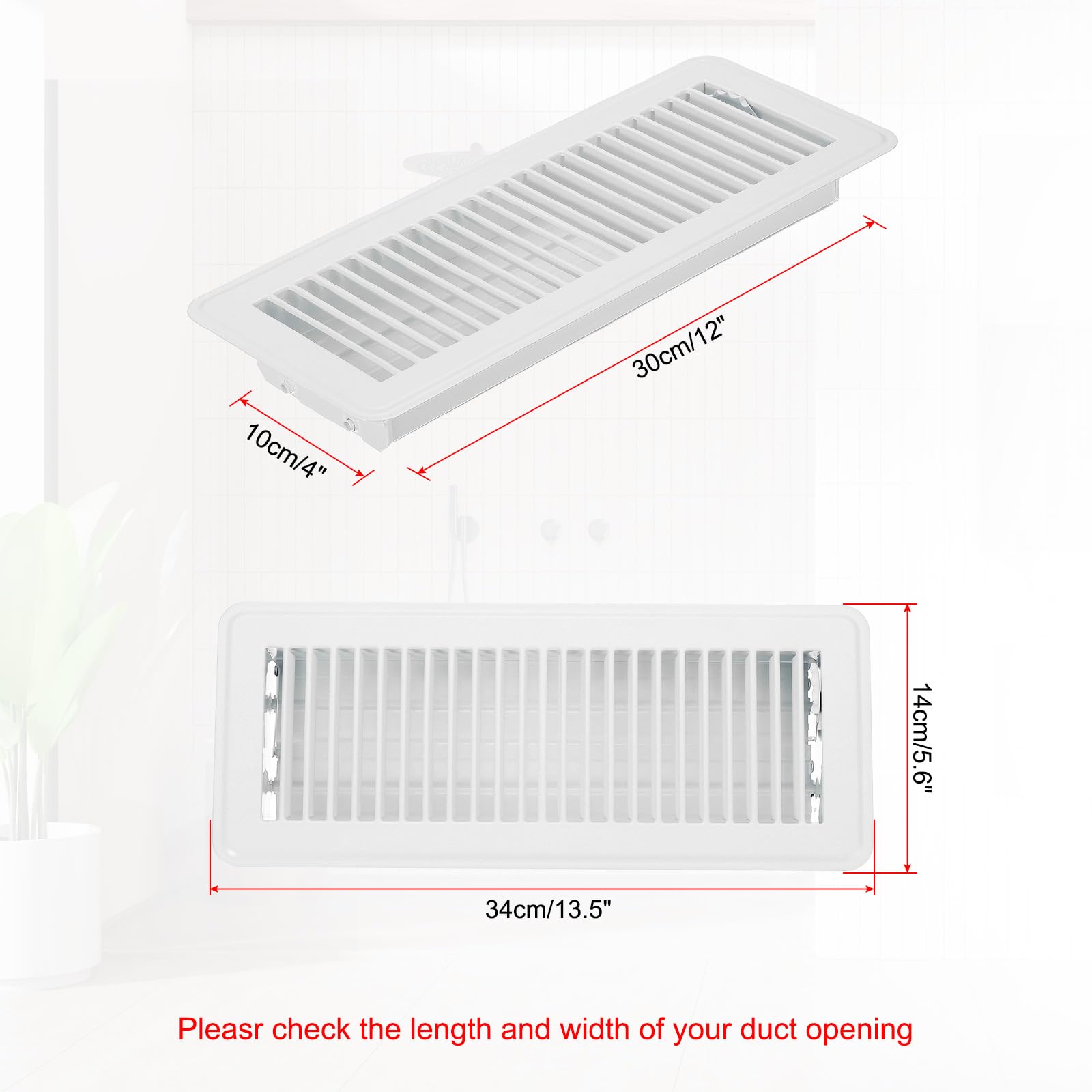 PATIKIL 12 x 4 Inch Floor Register - Image 2