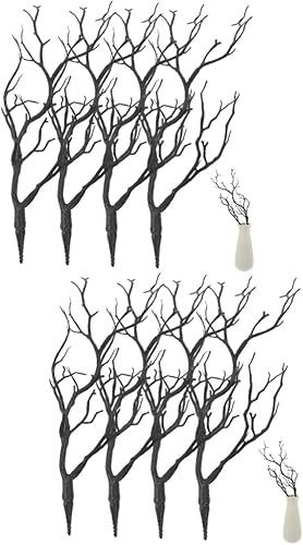 BESTOYARD 8 piezas de decoración de Halloween, rama de árbol de bruja, tallos de plantas falsas, cuernos, ramas de árbol secas, cuernos