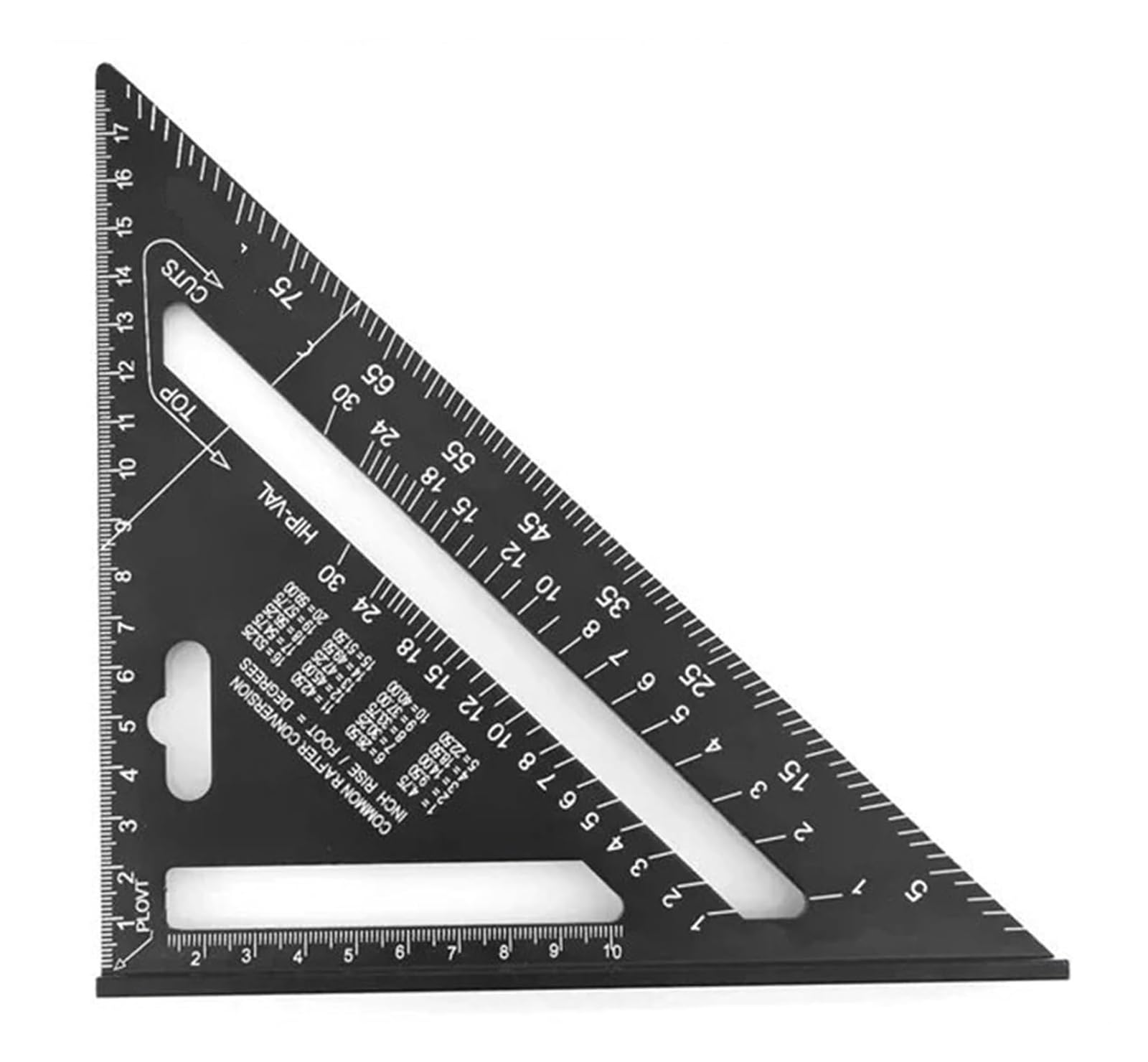 Precyzyjna rządka trójkątna, Linijka trójkątna ze stopu aluminium Stolarz Kwadratowe narzędzie do obróbki drewna Wielokolorowe 7 cali(7Inch Black)