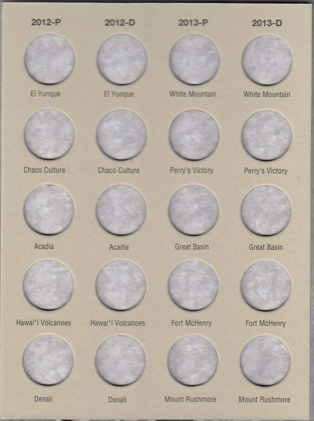H.E. Harris & Co. US Washington National Park Quarter Coin Folder Volume 1 2010 – 2015 P & D #2880