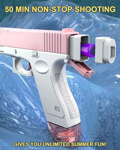 Ewritn Electric Water Gun For Adults & Kids, Up To 35 Ft Range [400+ Shotting] Super One-Button Automatic Squirt Gun For Summer Pool Beach Party Boys Gift #TOP3