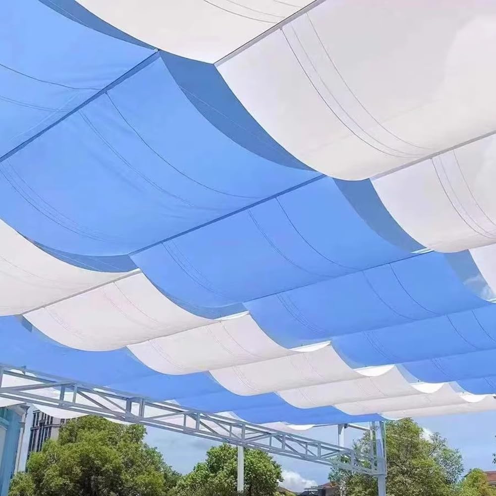 GZHERVICES Gazebo Canopy Cover, Retractable Awning, Outdoor Patio Gazebo Roof Replacement Kit, Retractable Awning Sliding Wave Shade Sail, Suitable for Deck, and Backyard(White,1x3m)