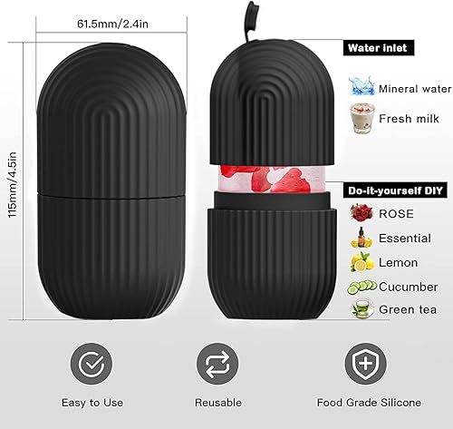 Miniatura 4 de Rodillo facial de hielo, molde de hielo para cara y ojos, herramienta de belleza de silicona reutilizable para masaje, acondicionamiento natural