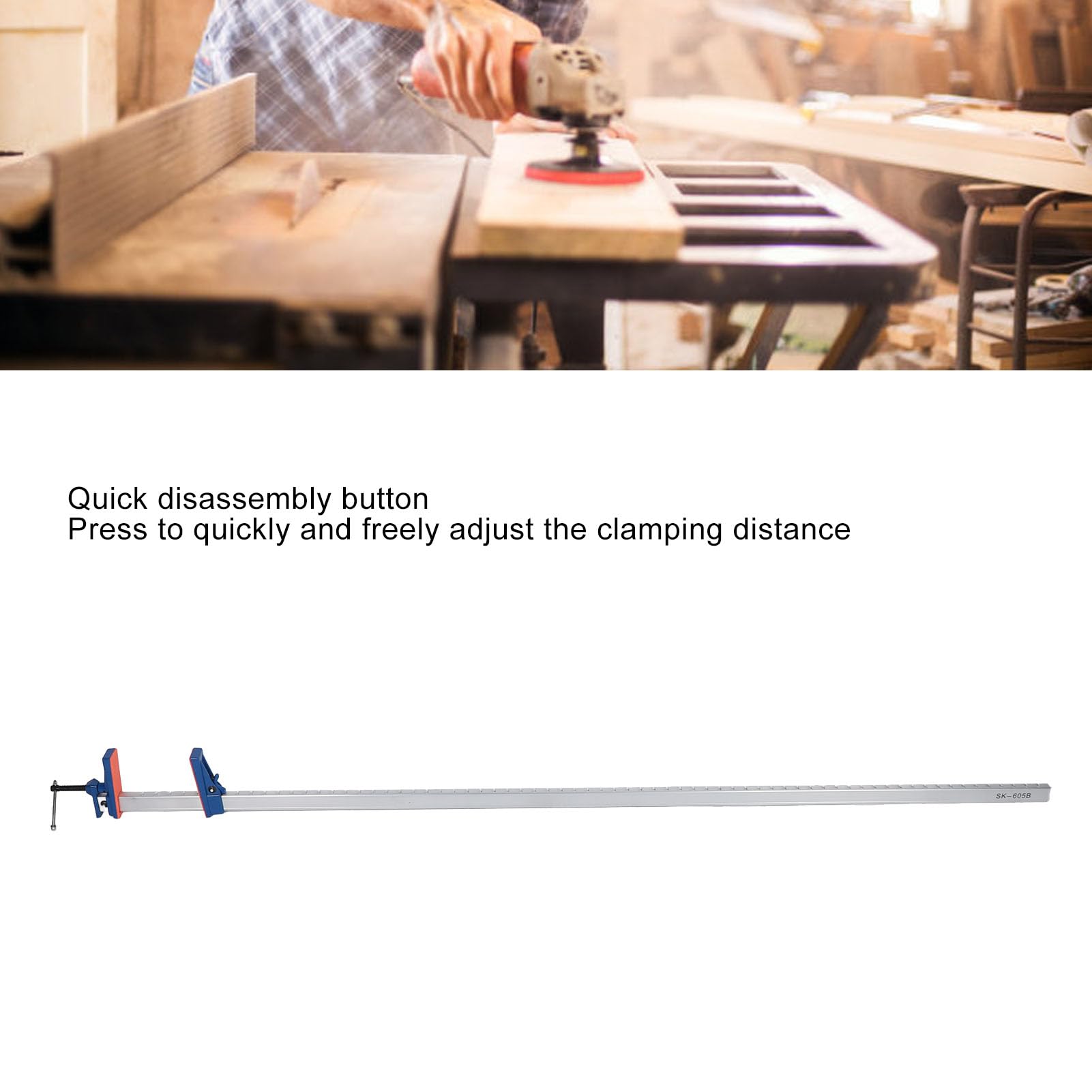 Zestaw Zacisków do Prętów FLEXMAN 188 cm, Zestaw Zacisków do Prętów Ze Stali Stopowej Aluminium, Zacisk F do Obróbki Drewna, Zaciski do Drewna do Projektów Związanych Z Obróbką