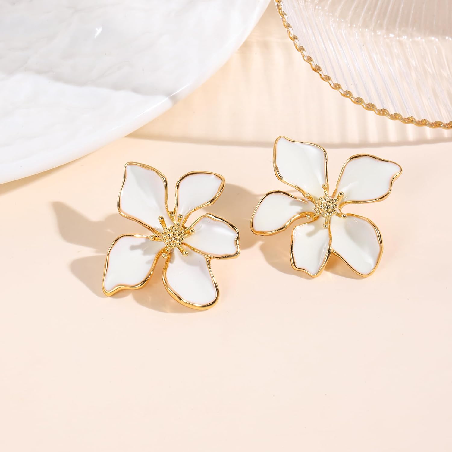 Elegant Floral Earrings for Women, Classy Pastel Flower Stud Earrings Jewelry Accessories Romantic Cool Gifts for Her - Image 2