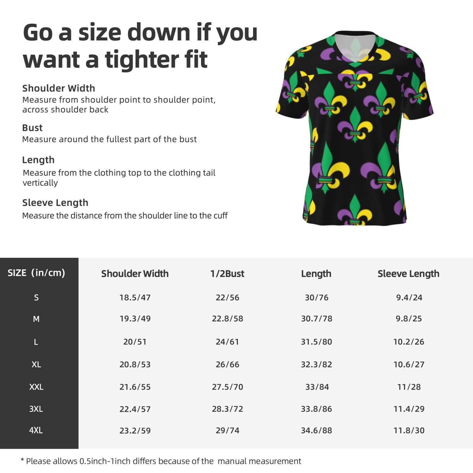 Stylish Athletic Sports Jersey Mardi-Gras-Carnival-Fleur-De-Lis Men's Rugby Jersey Large Black