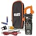 Klein Tools CL800 Electrical Tester, Digital Clamp Meter AC / DC Auto-Ranging 600 Amp Measures Voltage, Resistance, Temp, More