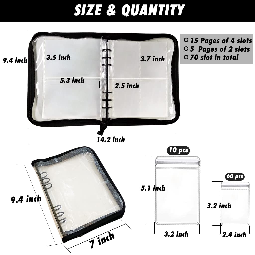 Livre De Rangement Bijoux Transparent - 84 Emplacements + 50 Sacs Zippés - PVC - Pour Boucles, Bagues