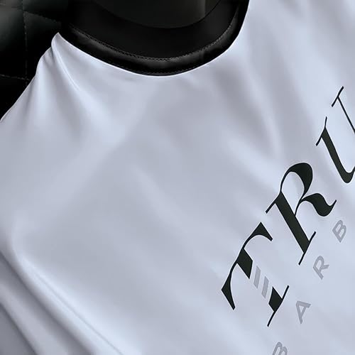 Miniatura 4 de TRU BARBER Capa de silicona para el cuello, ligera e impermeable, capa de salón profesional con cierre a presión, 50 x 58 pulgadas (blanco)