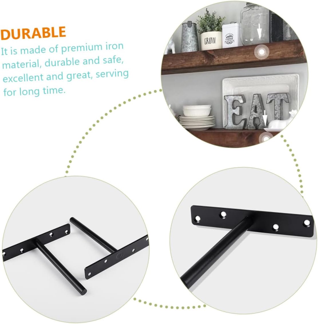 Operitacx 6sets Blind Shelf Support Bracket Floating Shelves Brackets Pipe Shelving