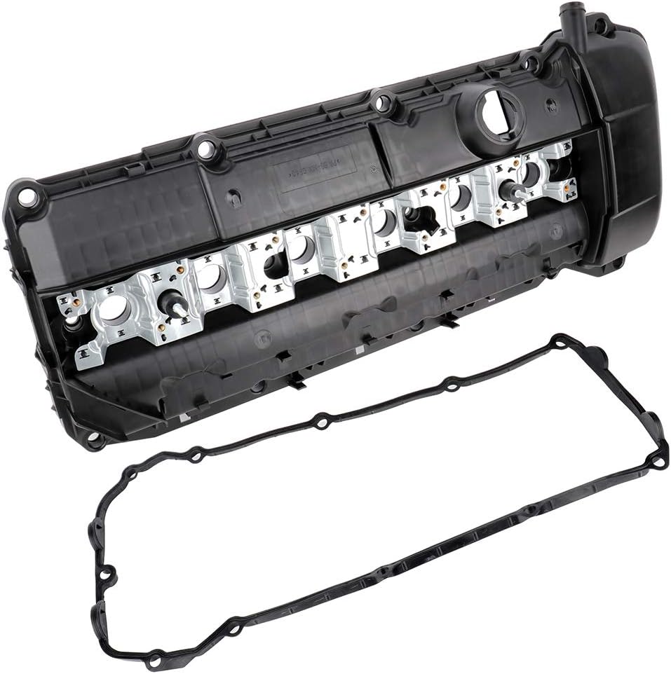 SCITOO Engine Valve Cover with Gasket 11121432929,AF-E575 Replacement for 2001-2003 for BMW 325Ci 325i 325xi X5 Z3 Valve Cover Gasket Set 11121432928