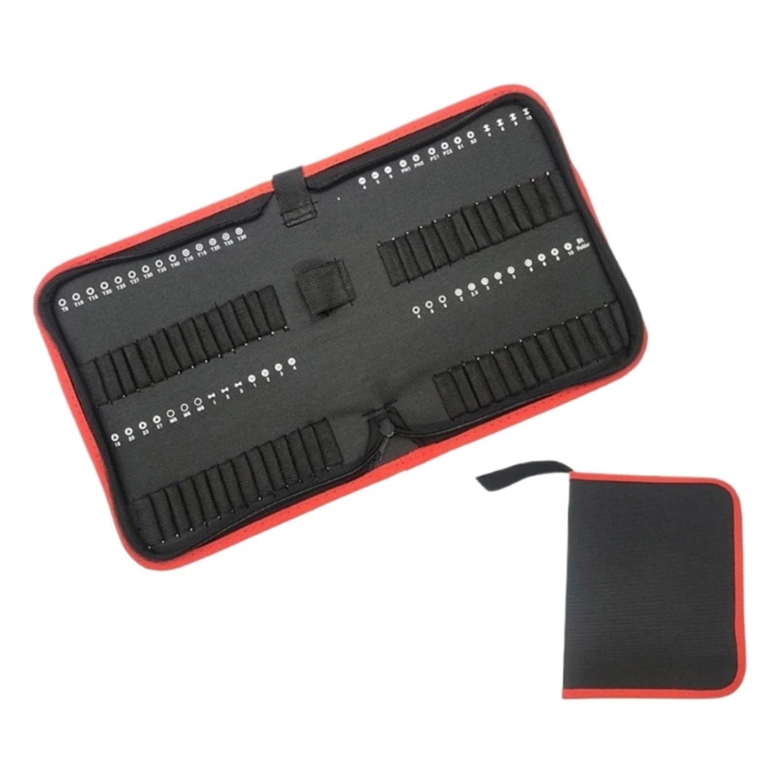 Small Tool Bag Drill Bit Storage Bag And Wrench With Clear Labels Tool Cloth Zipper
