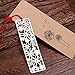 yueton Pack of 4 Classical Hollow Out Flower Style Metal Bookmark with Red Knotting Strap