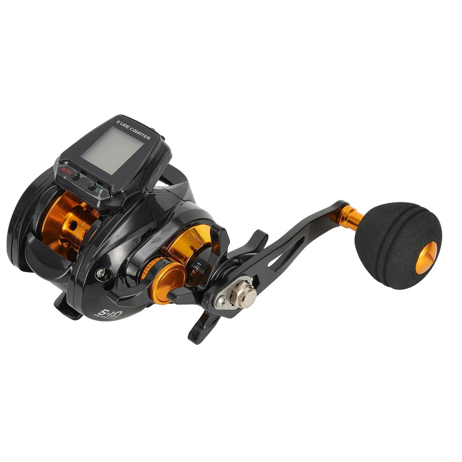 Carrete de cebo de pesca eléctrico con pantalla digital: carrete de cebo recargable, relación de engranaje 6.3:1