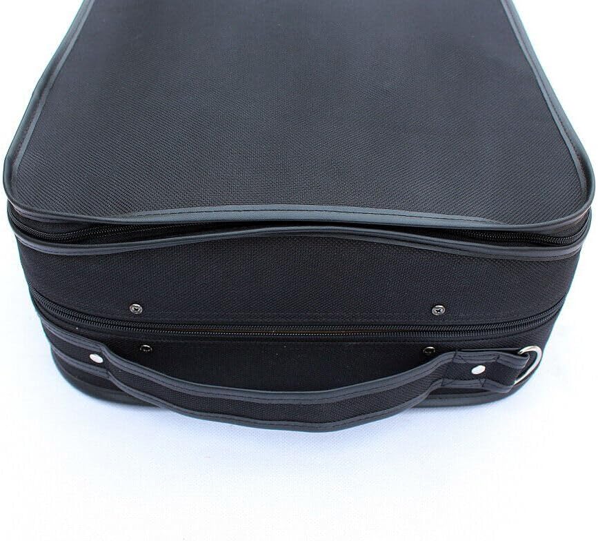 Double Violin Case Viola Case Strong Wood Violin Box Full Size With Back Strap,Black