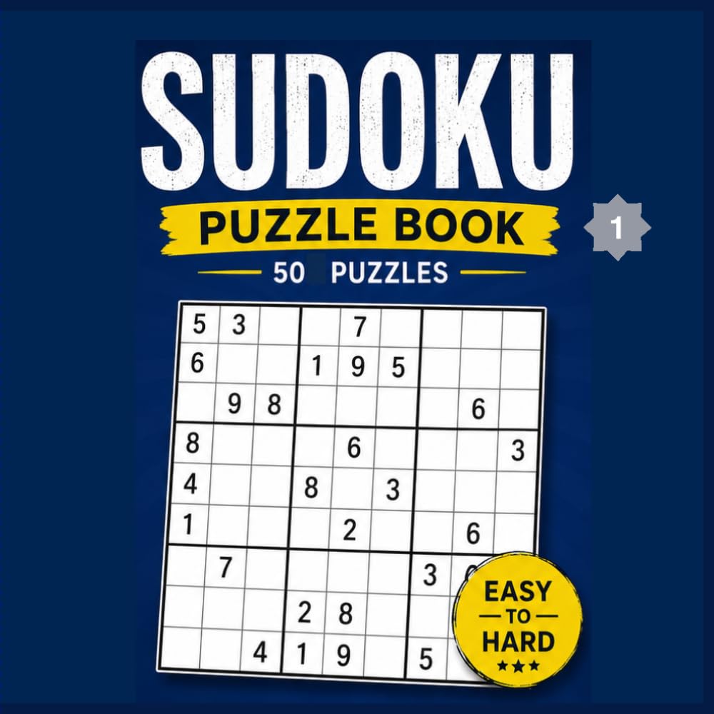 Sudoku Puzzle Book for Adults: Relax, Focus, and Train Your Brain with Fun and Challenging Sudoku Puzzles