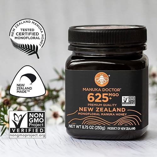 Miniatura 6 de MANUKA DOCTOR - MGO 625+ Miel de Manuka Monofloral, 100% miel pura de Nueva Zelanda. Certificado. Garantizado. Crudo. Sin OMG (8.75 oz)
