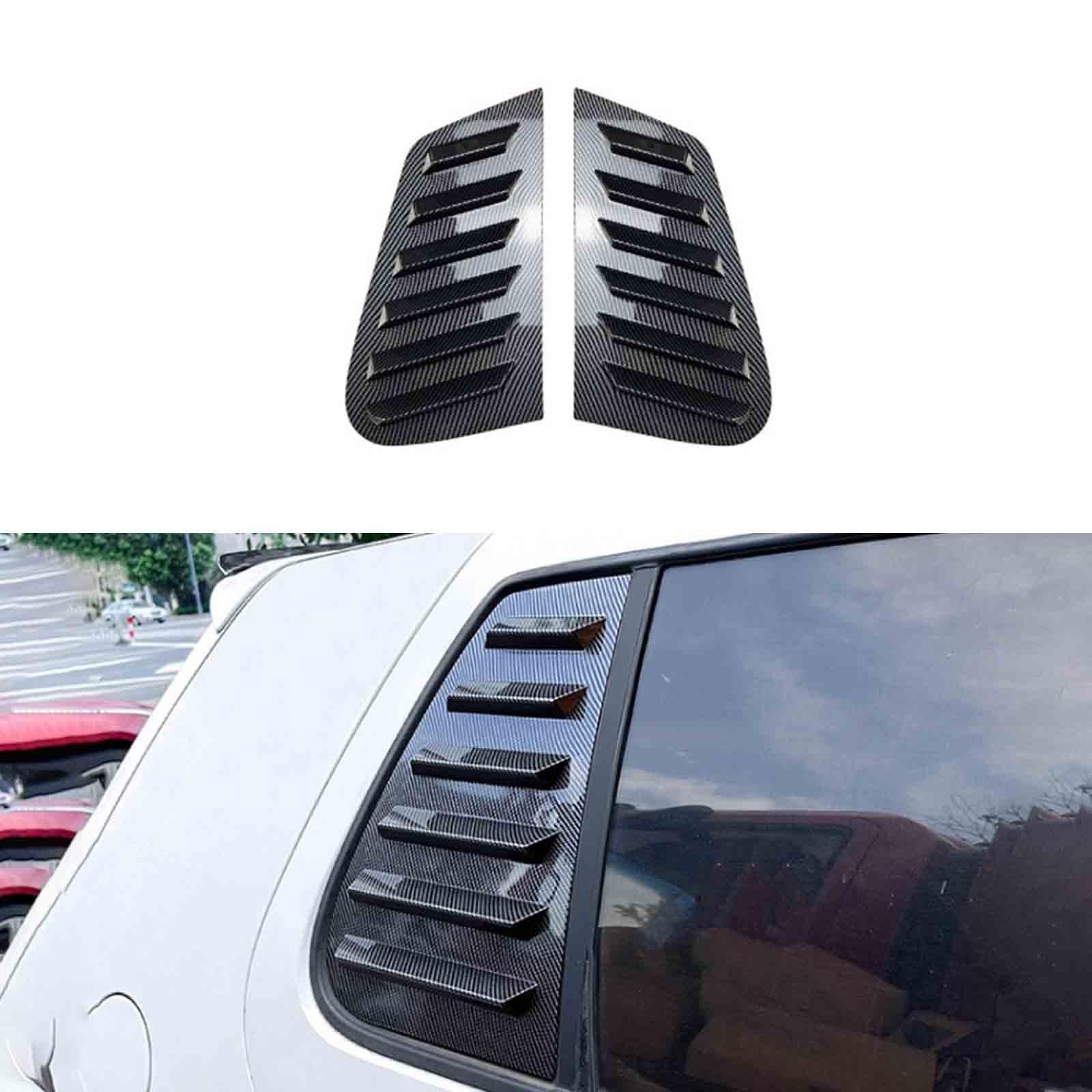 YPFYBHD Rear Window Louver Shutter, Compatible with VW Golf 4 Golf4 MK4 1997-2006, 2Pcs Triangle Blinds, Side Vent Panel Decoration Cover, Carbon Fiber Look