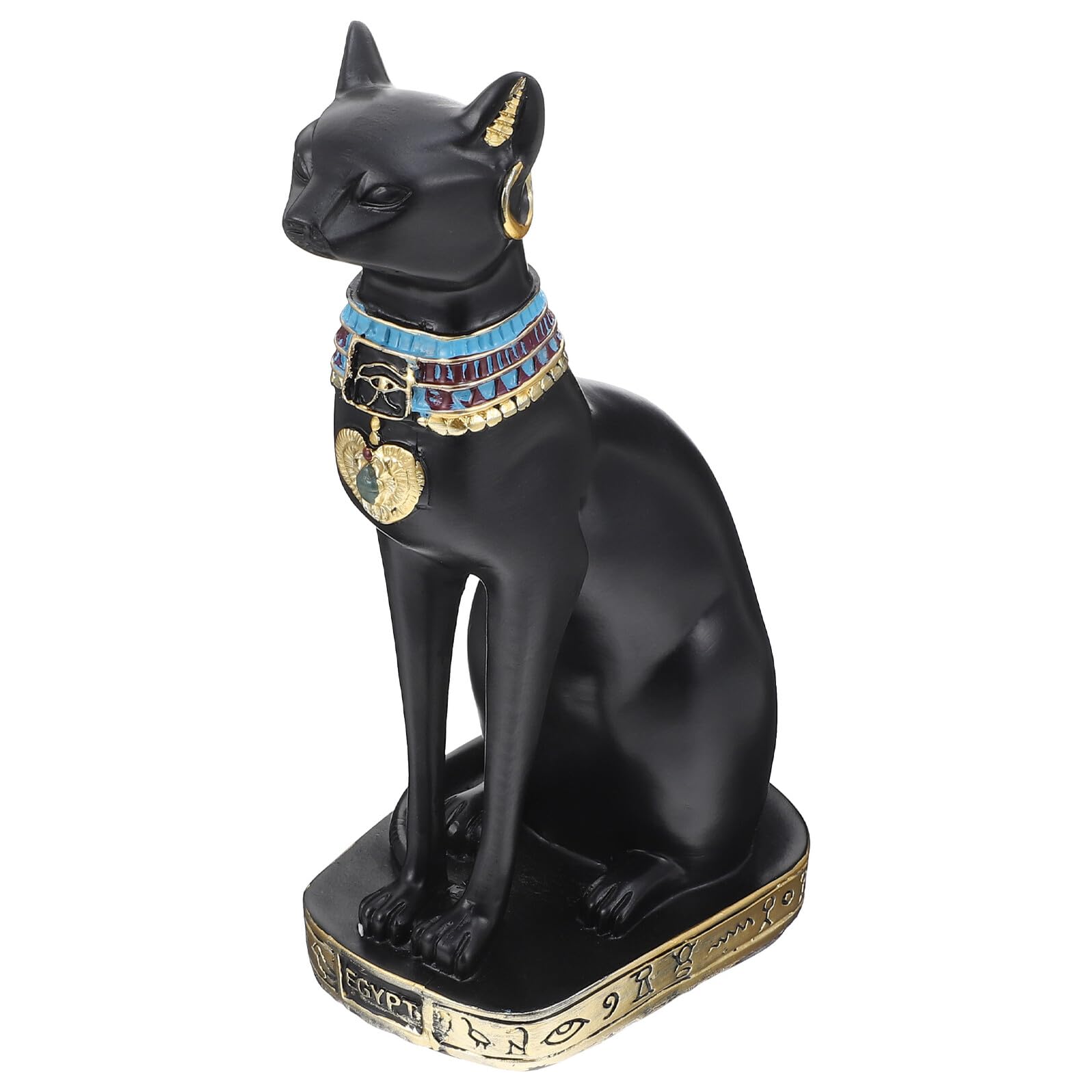 Chat Égyptien figurine résine noire décoration élégante maison bureau