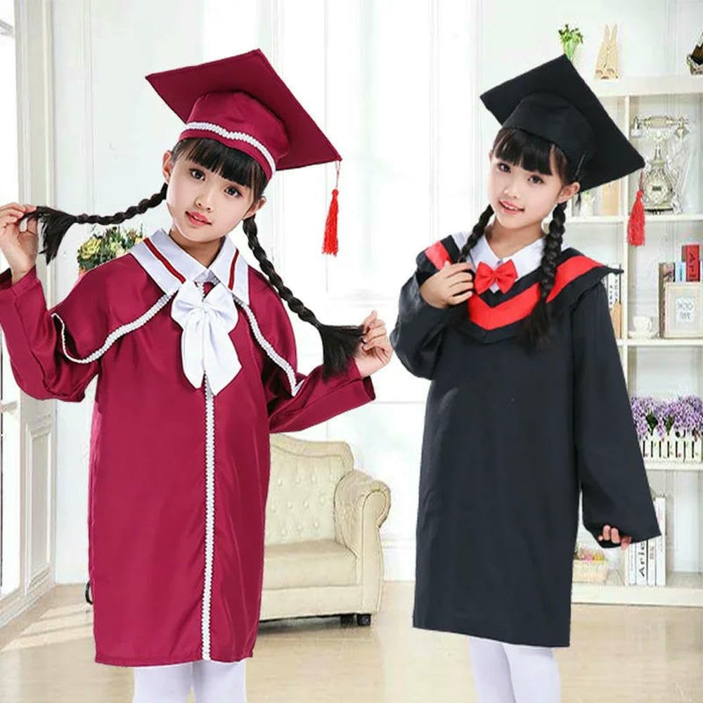 QXDZSW Kinder Abschlusskleid Kinder Bachelor Kostüme Schule Studenten Uniform Mädchen Kleid Set Hut Baby Performance Kleidung