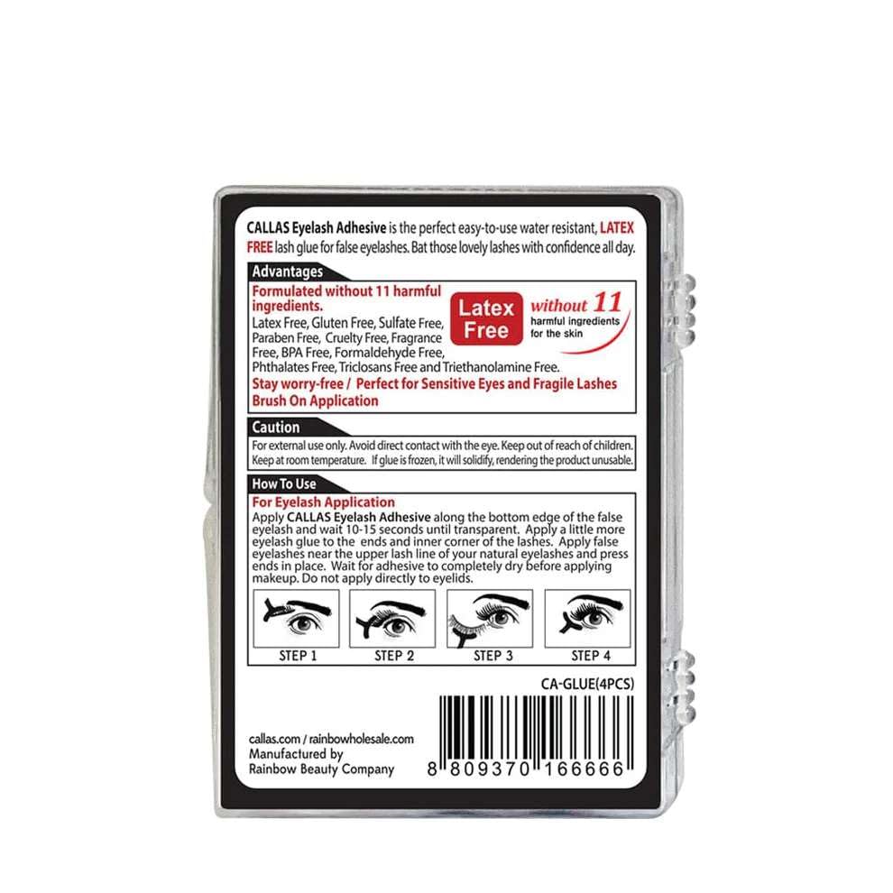 CALLAS Eyelash Adhesive Latex Free, Black 3-Pack