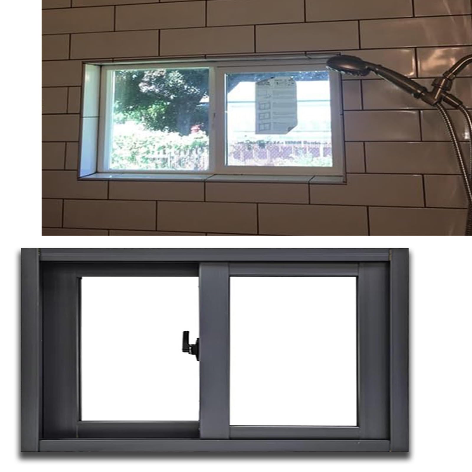 Basement Replacement Windows 31x14in / 79x36cm, Black Frame 12 14